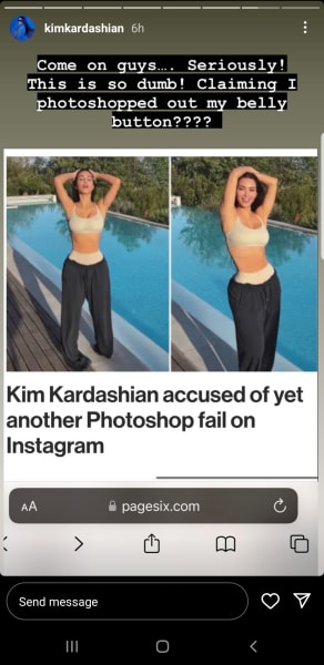 Kim Kardashian IG says belly button story is dumb