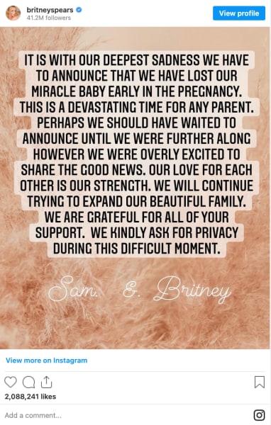 Britney Spears miscarriage