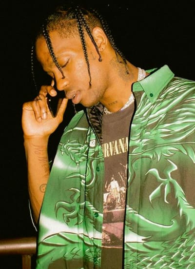 Travis Scott Wears Green
