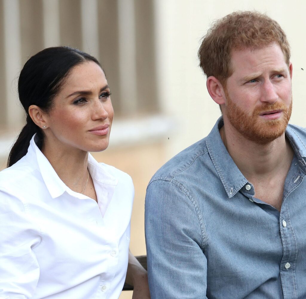 Meghan Markle and Prince Harry on a Bench