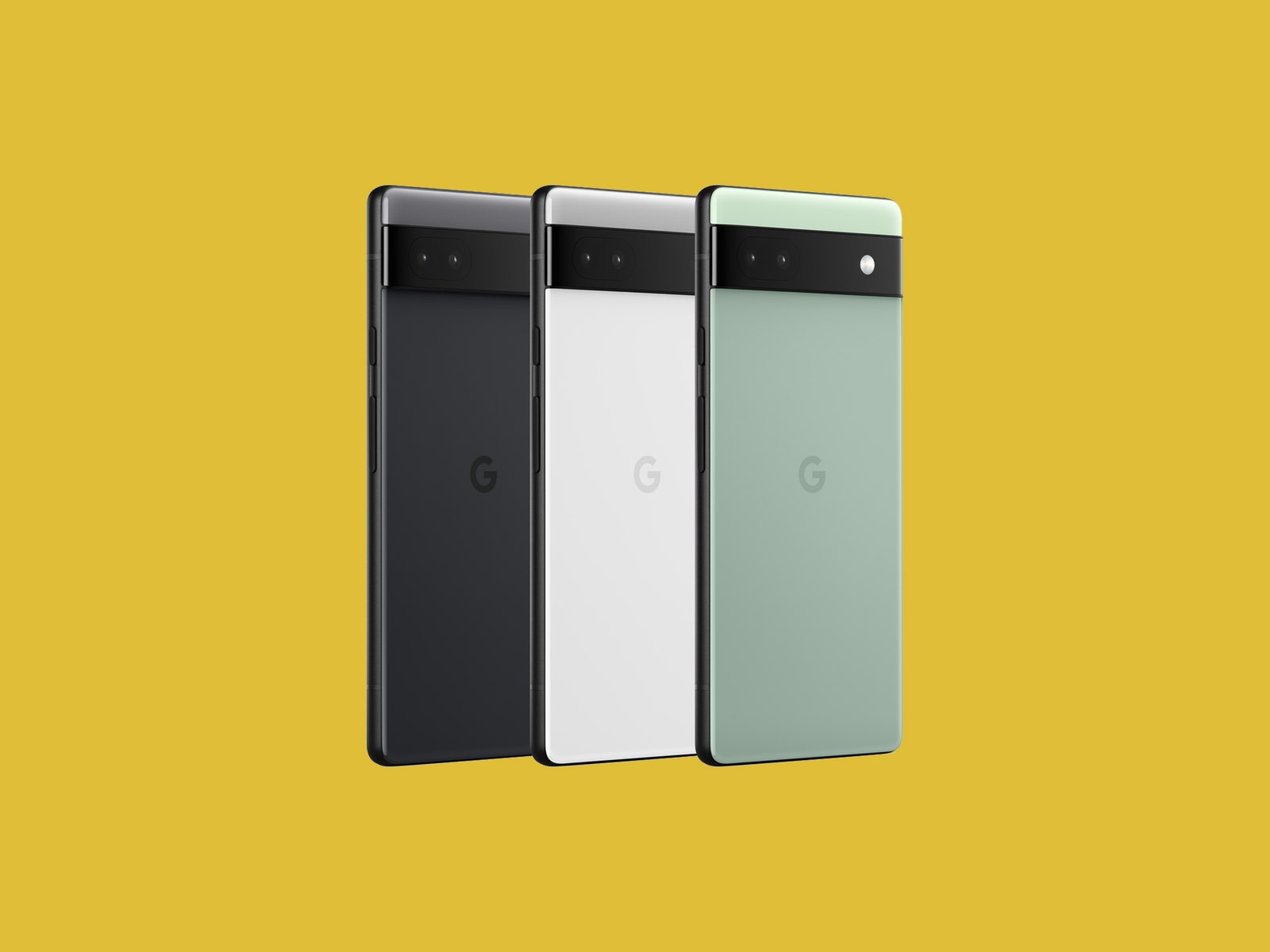 Google Pixel 6A smartphones in different colors