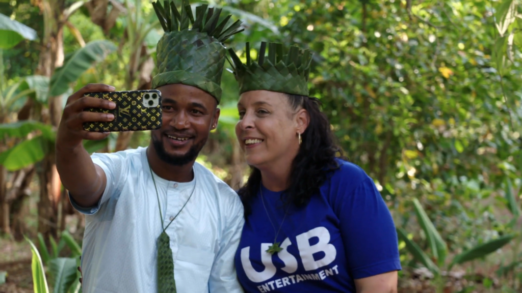 Usman Umar takes a goofy selfie with Kimberly Menzies