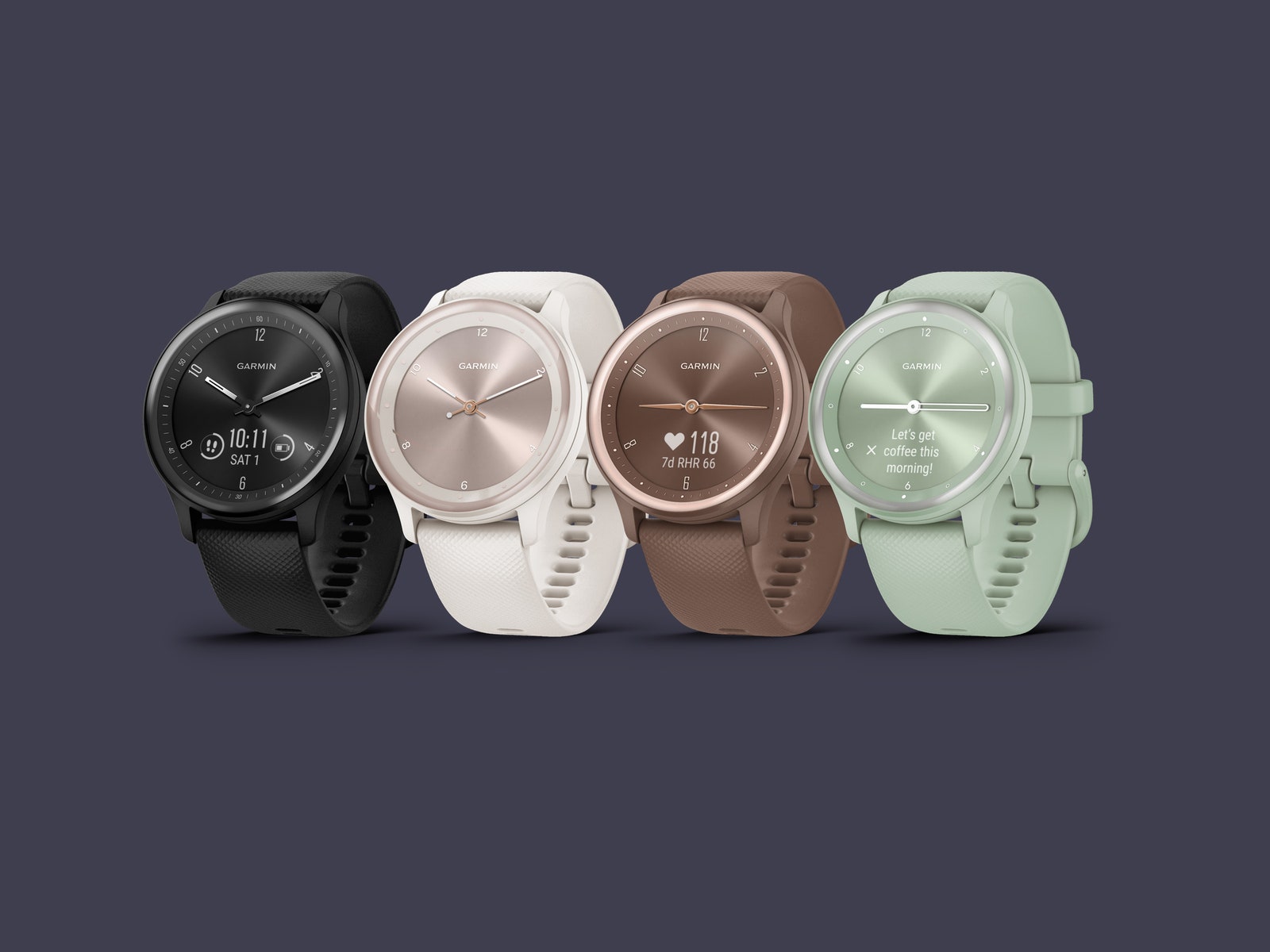 Garmin Vivomove smart watches in different colors