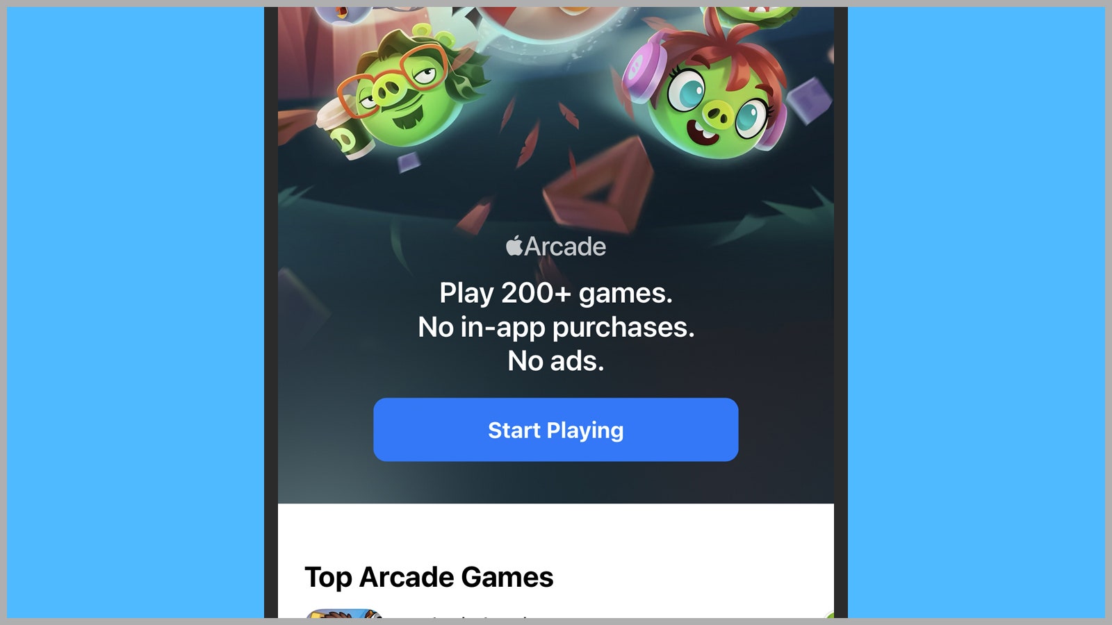 Screenshot of Apple Arcade page on the App Store