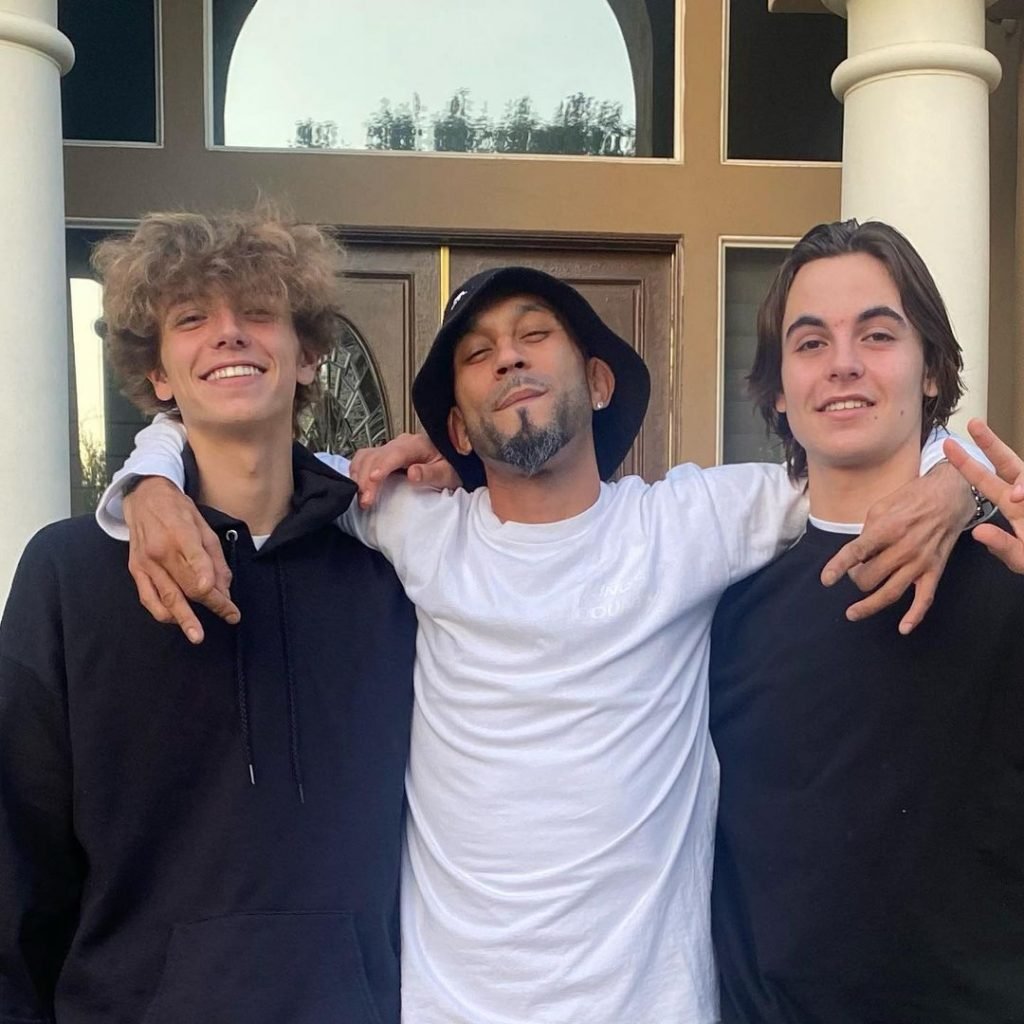 Sean Preston Federline, Eddie Morales, and Jayden James Federline in 2021