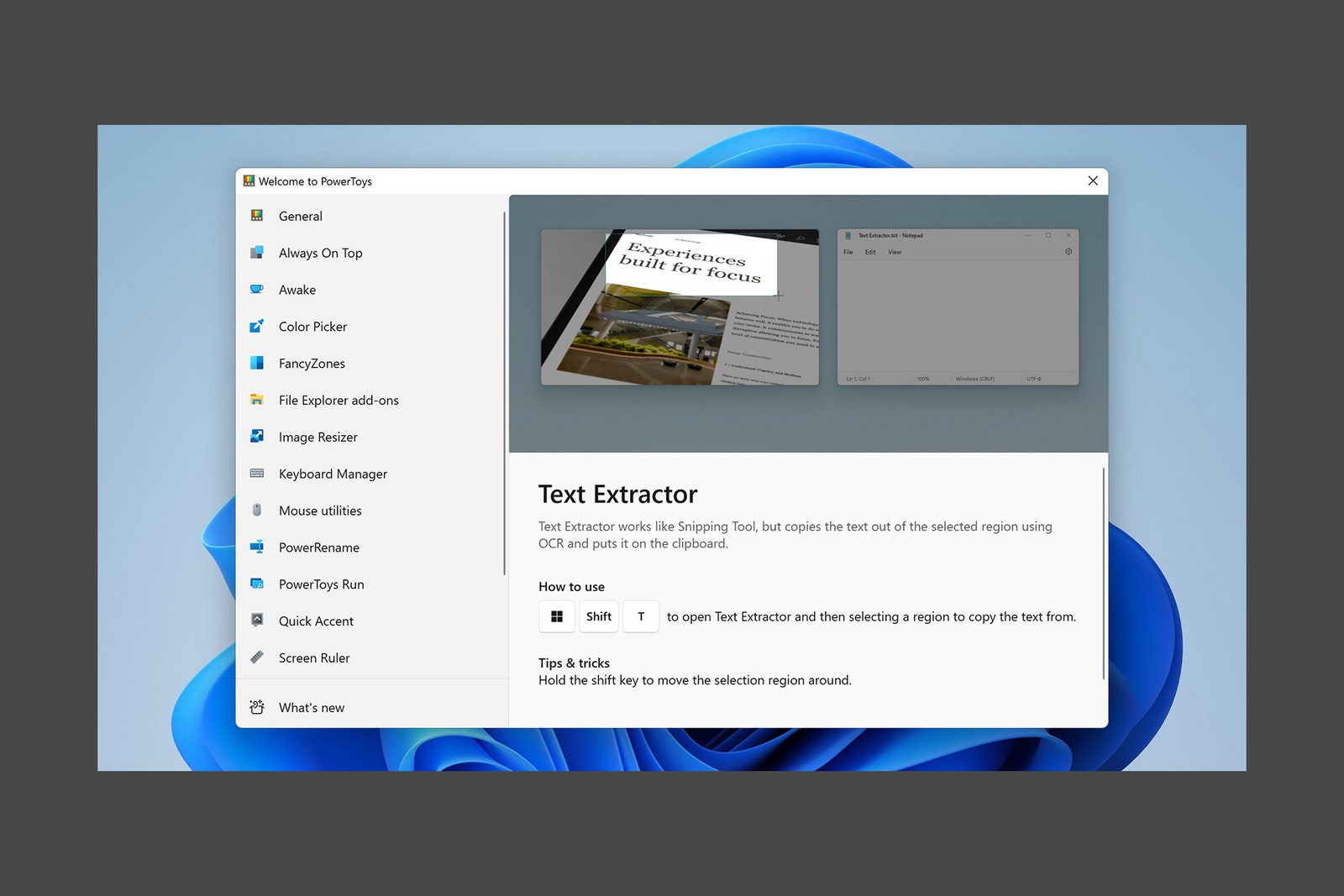 Windows image text extractor