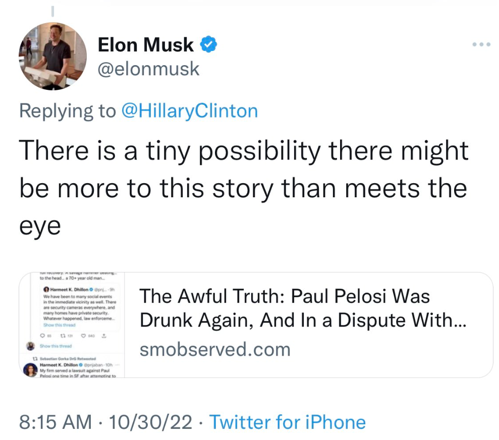 Musk misinformation tweet response