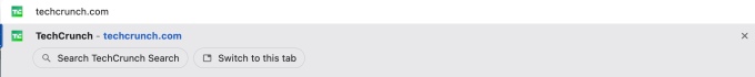 Chrome open tab in the address bar