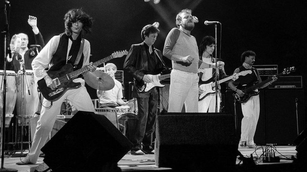 Jimmy Page, Eric Clapton, Joe Cocker, Jeff Beck and Charlie Watts