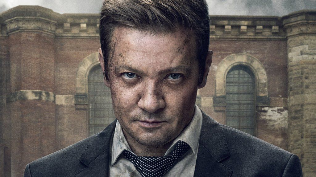 Jeremy Renner in an amended version of the Mayor of Kingstown poster