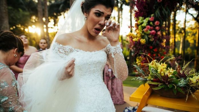 1_Bride-crying-in-the-altar (Copy) Getty Images) The newlyweds were fuming their mum gate crashed their wedding (stock photo) (Image: Getty Images)