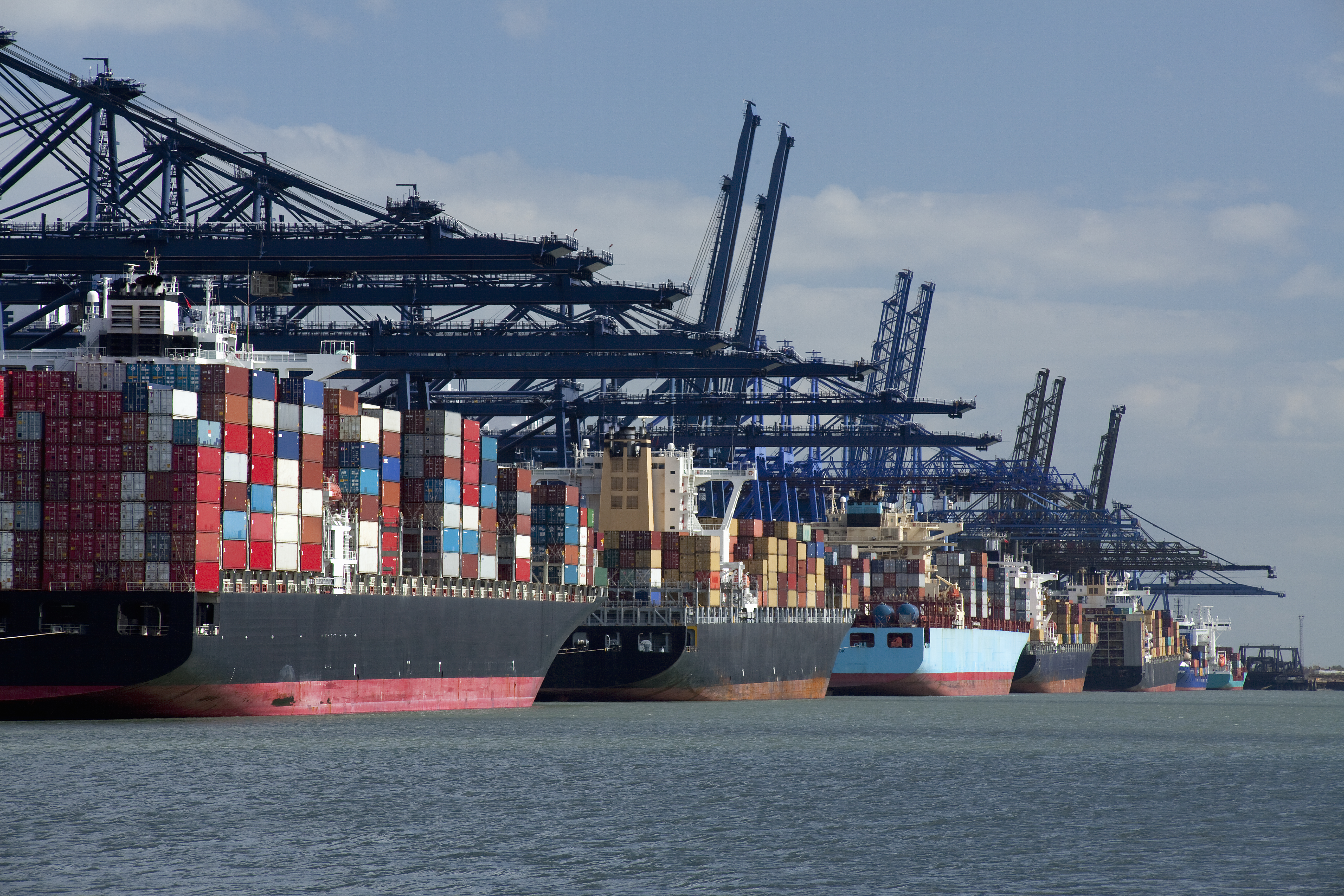 Container ships at dock