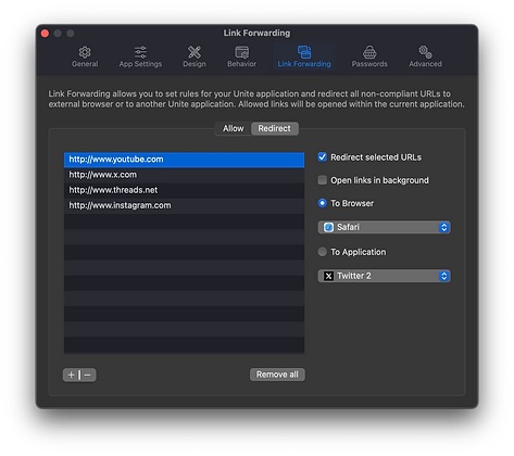 Unite 5 - Link Forwarding