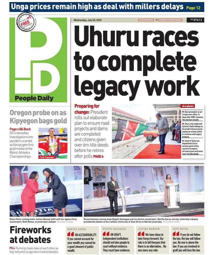 Rude headline on Kenya's Taifa Leo tabloid, reporting Ng'ang'a and