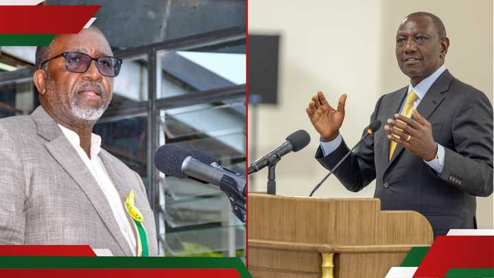 Photo collage of Mithika Linturi and William Ruto. Photo collage of Mithika Linturi and William Ruto.
