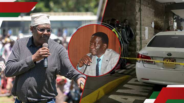 Photo collage of Miguna, Charles Were and his car Photo collage of Miguna, Charles Were and his car
