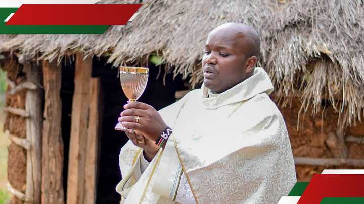 Fr Bett during a past mass Fr Bett during a past mass