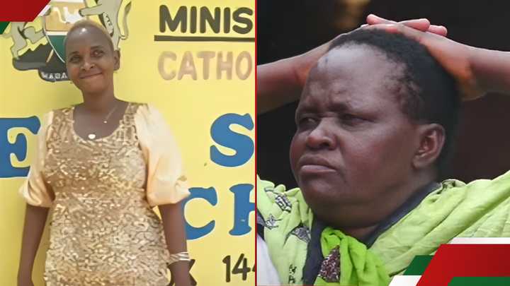 Judy Kamene (l) was shot and killed in Mombasa. A woman shattered by Kamene' death (r).