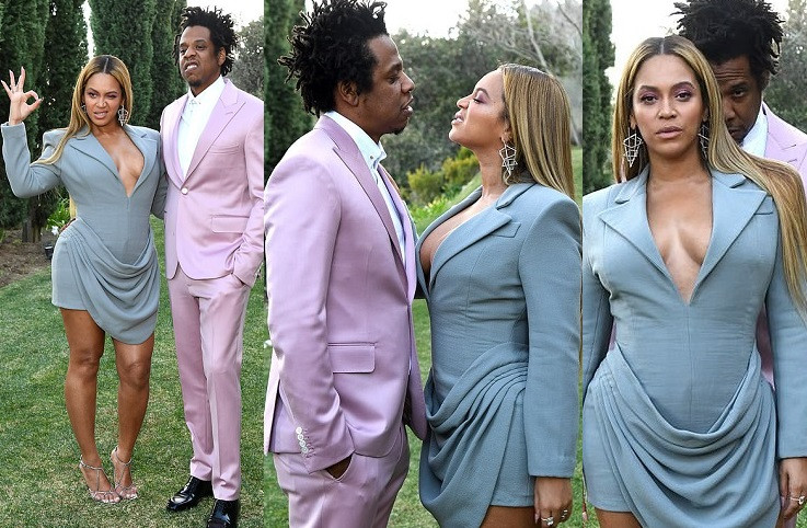 Beyoncé, Jay-Z Strike Pose At Annual Roc Nation Pre-Grammy Brunch