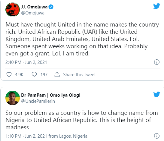 Nigerians react to proposed change of Nigeria
