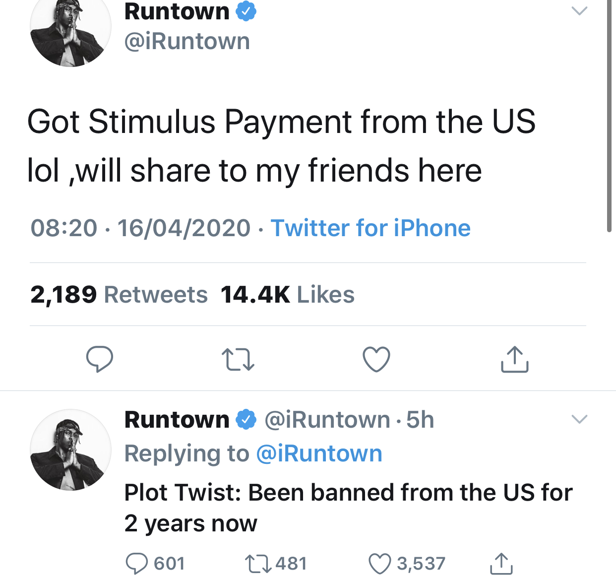 The musician’s tweets