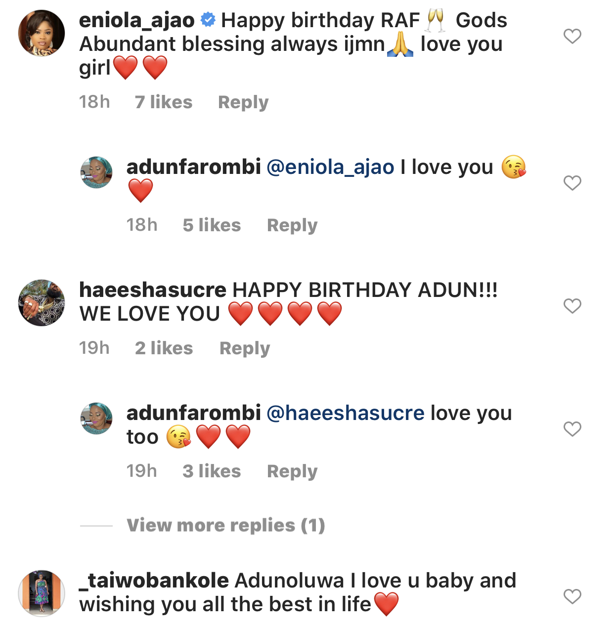 Moji Olaiya’s colleagues celebrating Adun