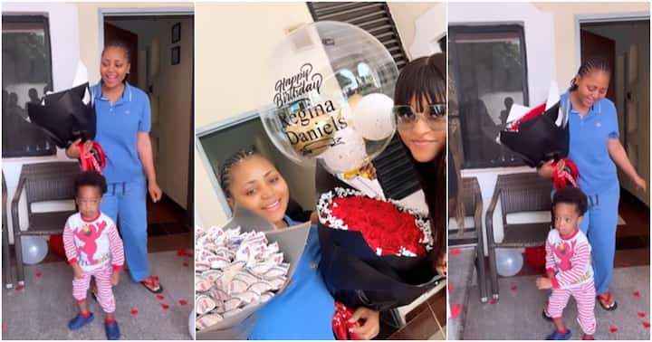 Regina Daniels and Son dance in cute video on 22nd birthday