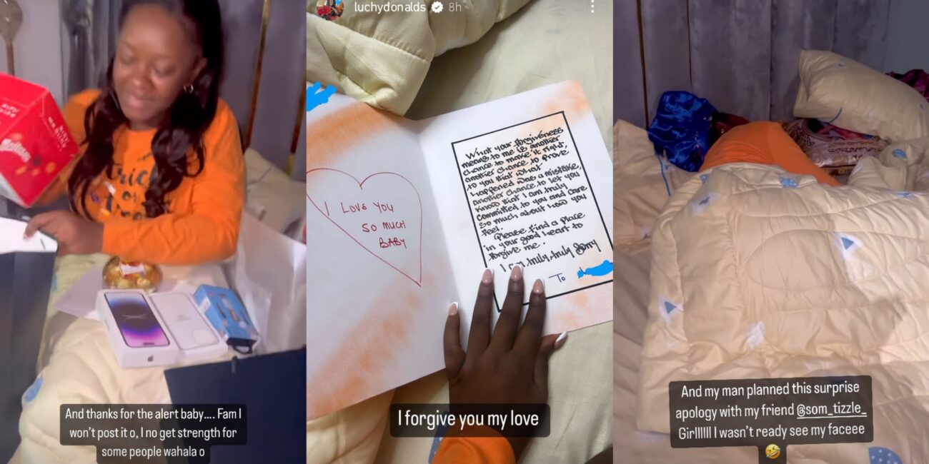 Luchy Donalds receives gifts from lover