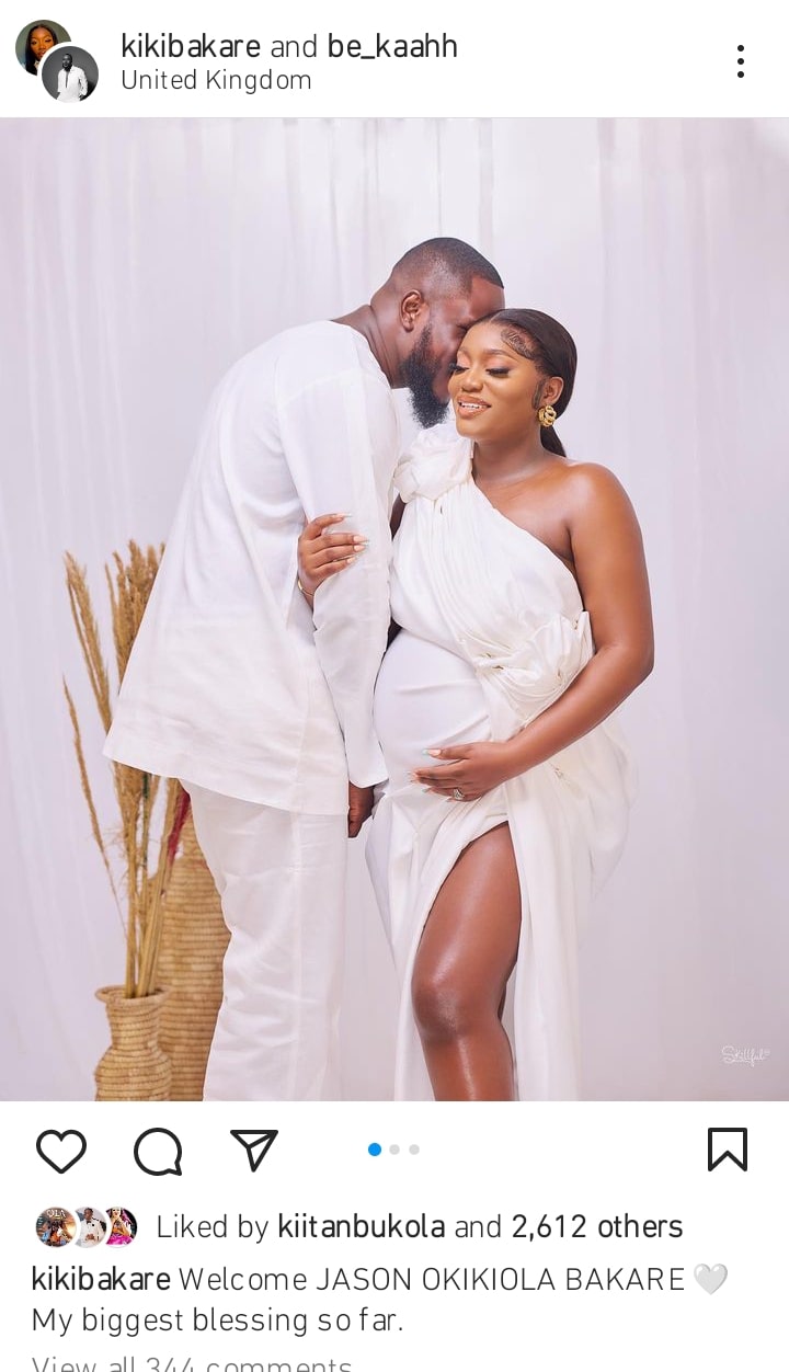 Kiki Bakare welcomes son