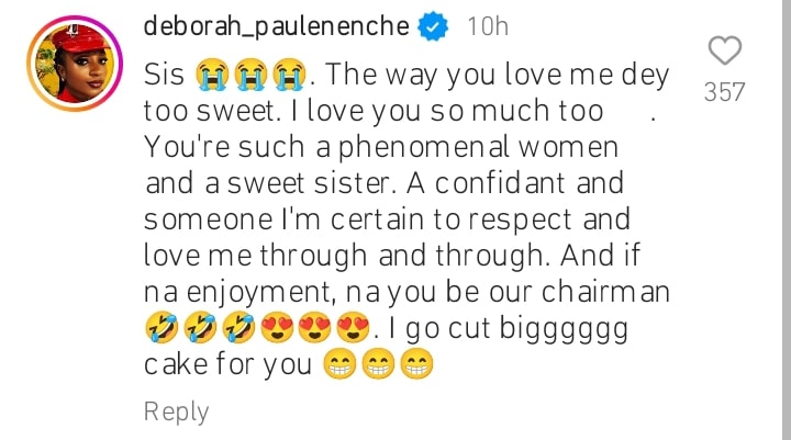 Deborah Enenche reacts to Rejoice Iwueze birthday tribute