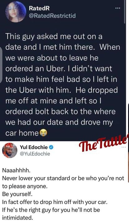 Yul Edochie advises lady who went on date 