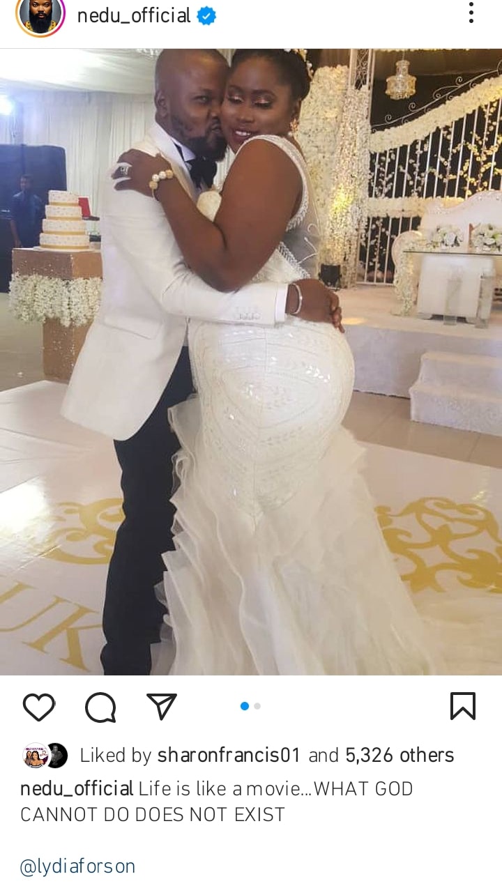 Nedu's wedding photos with Lydia Forson