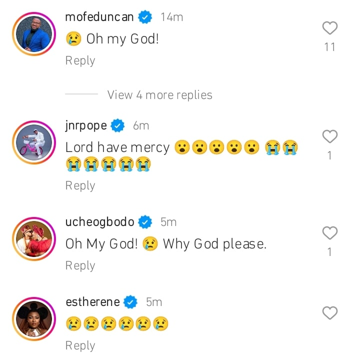 Celebrities react as Yul Edochie loses son