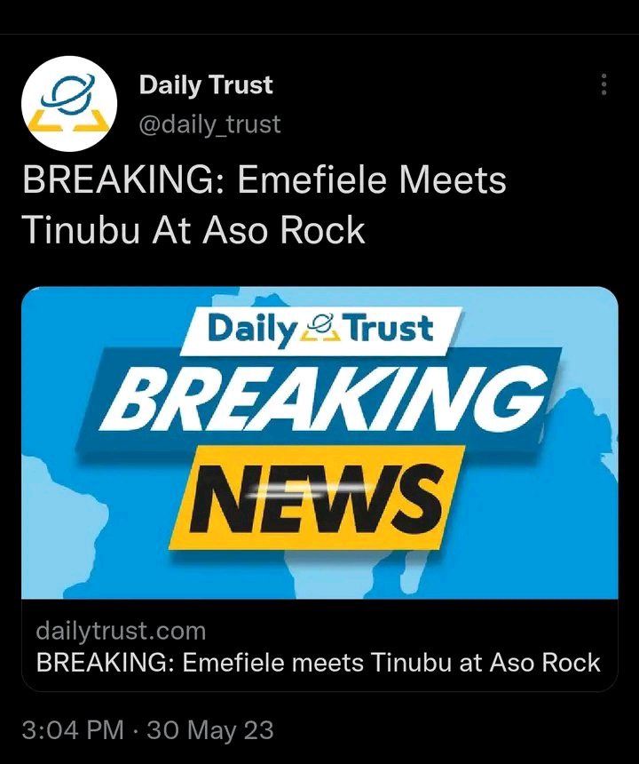 Today's Headlines:Emefiele Meets Tinubu At Aso Rock, Vice President Shettima Assumes Office