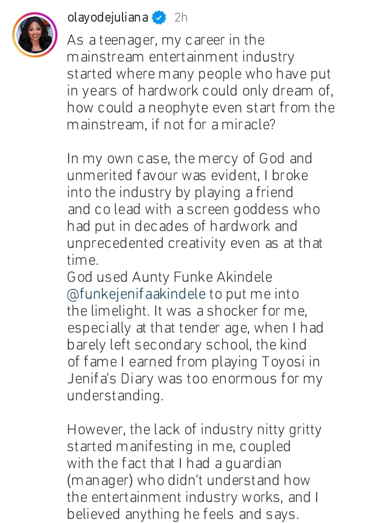 Juliana Olayode apologises to Funke Akindele
