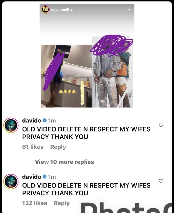 Davido warns blogger over wife's privacy