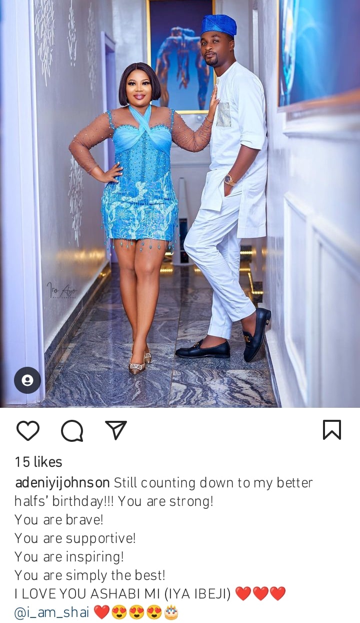 Adeniyi Johnson celebrates his wife ahead of her birthday