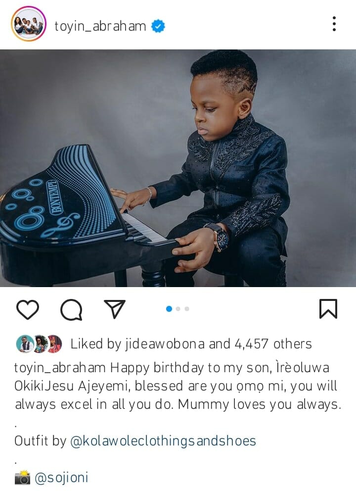 Toyin Abraham celebrates son's 4th birthday