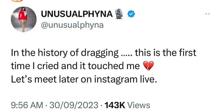 Phyna reacts to report of abandoning her father