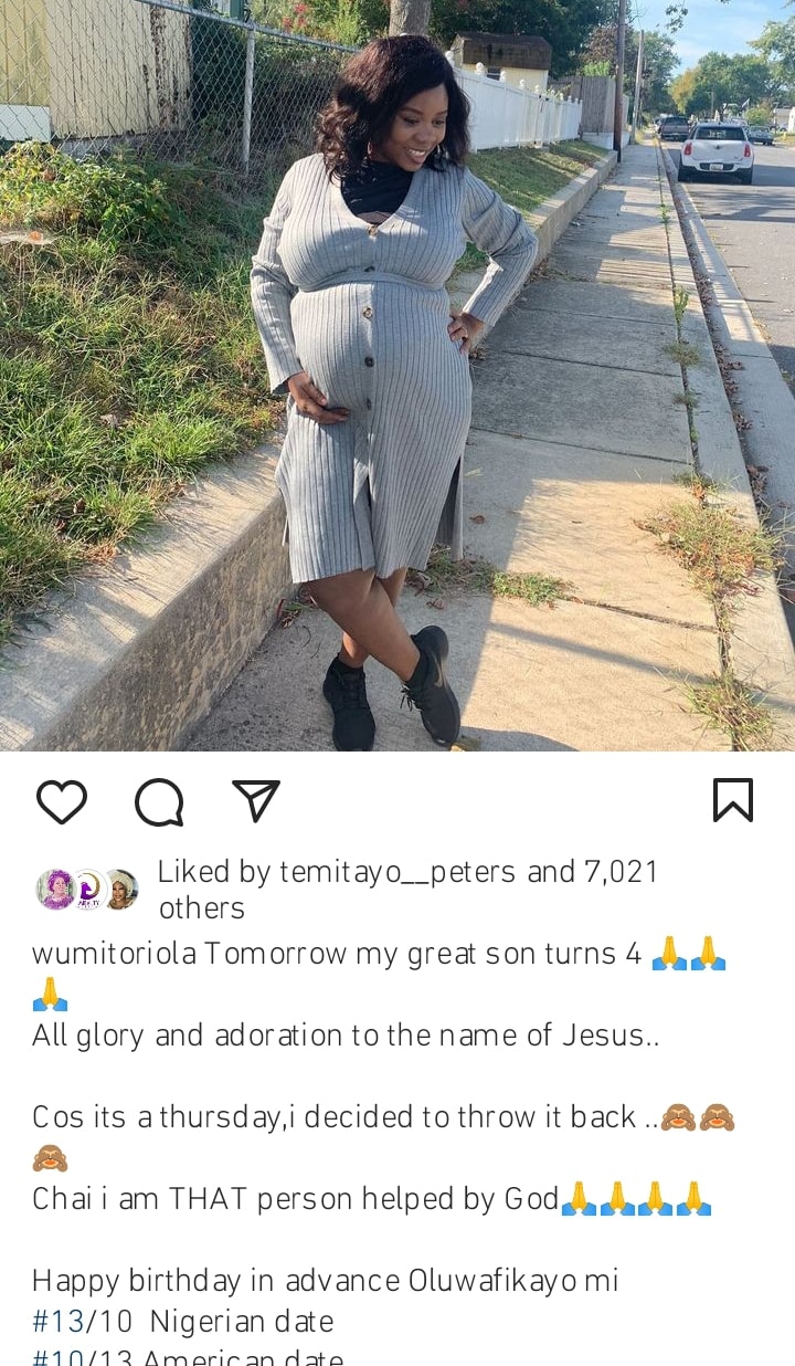 Wumi Toriola counts down to her son's birthday
