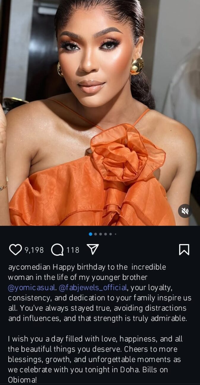 Ayo Makun celebrates Yomi Casual's wife's birthday