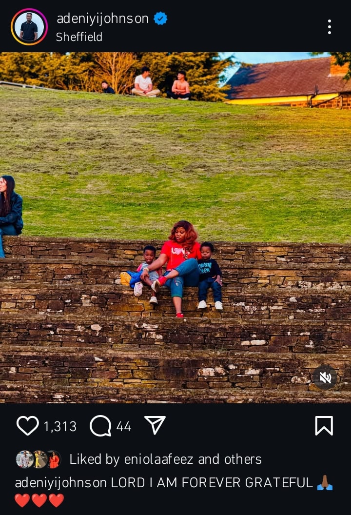 Adeniyi Johnson shares photo of his wife and twins