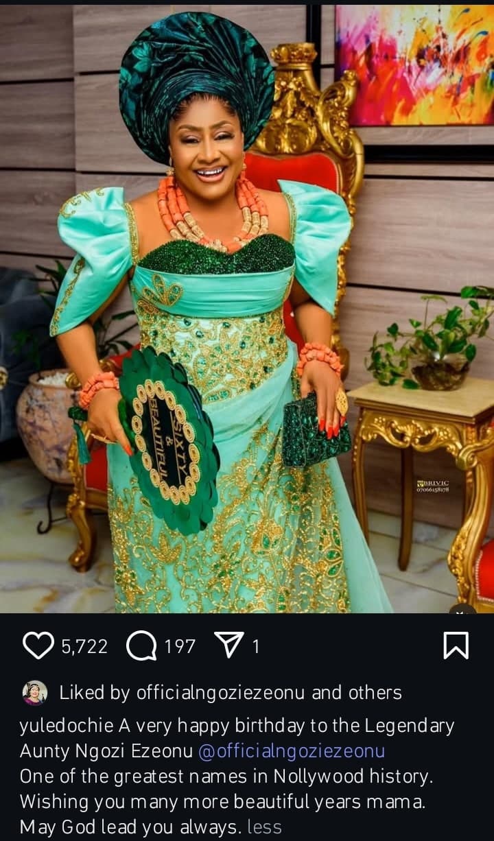 Yul Edochie celebrates Ngozi Ezeonu
