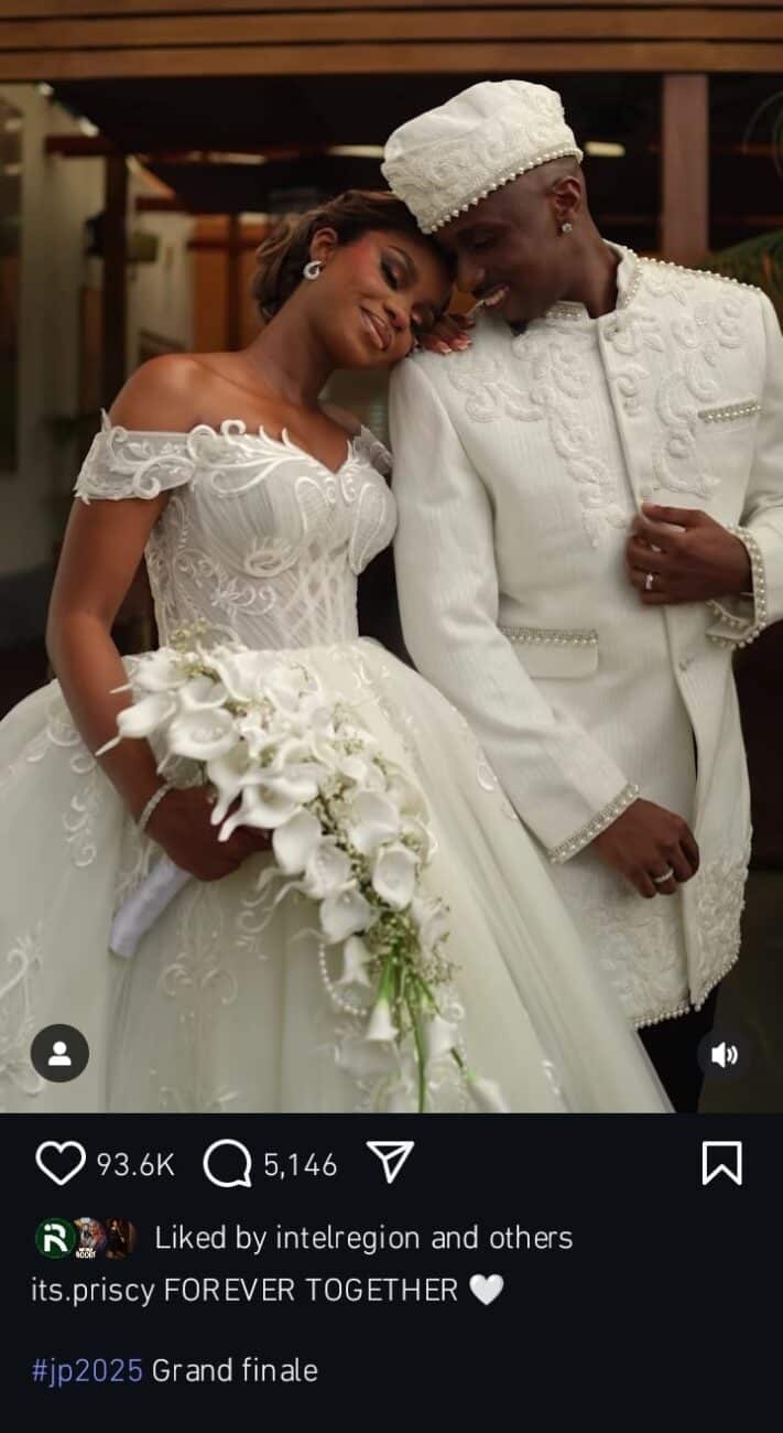 Priscilla Ojo and Juma Jux at their grand wedding finale