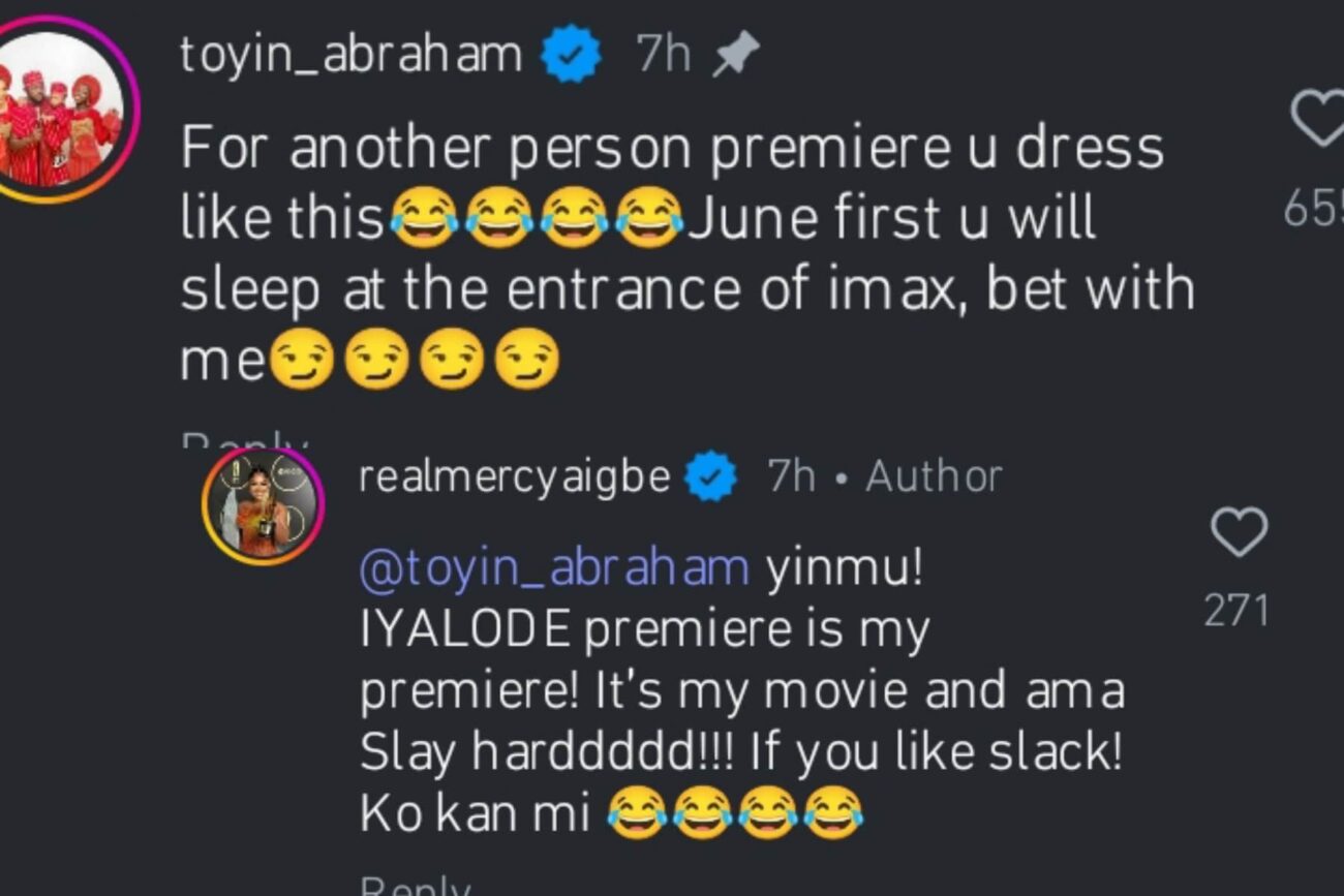 Toyin Abraham slams Mercy Aigbe over outfit to movie premiere