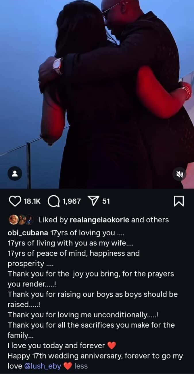 Obi Cubana and wife celebrate 17th wedding anniversary
