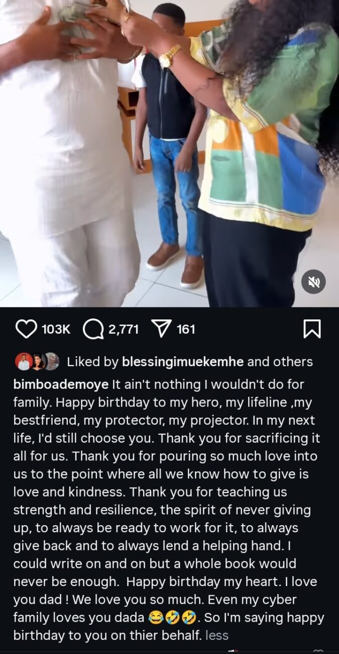 Bimbo Ademoye celebrates father on his birthday