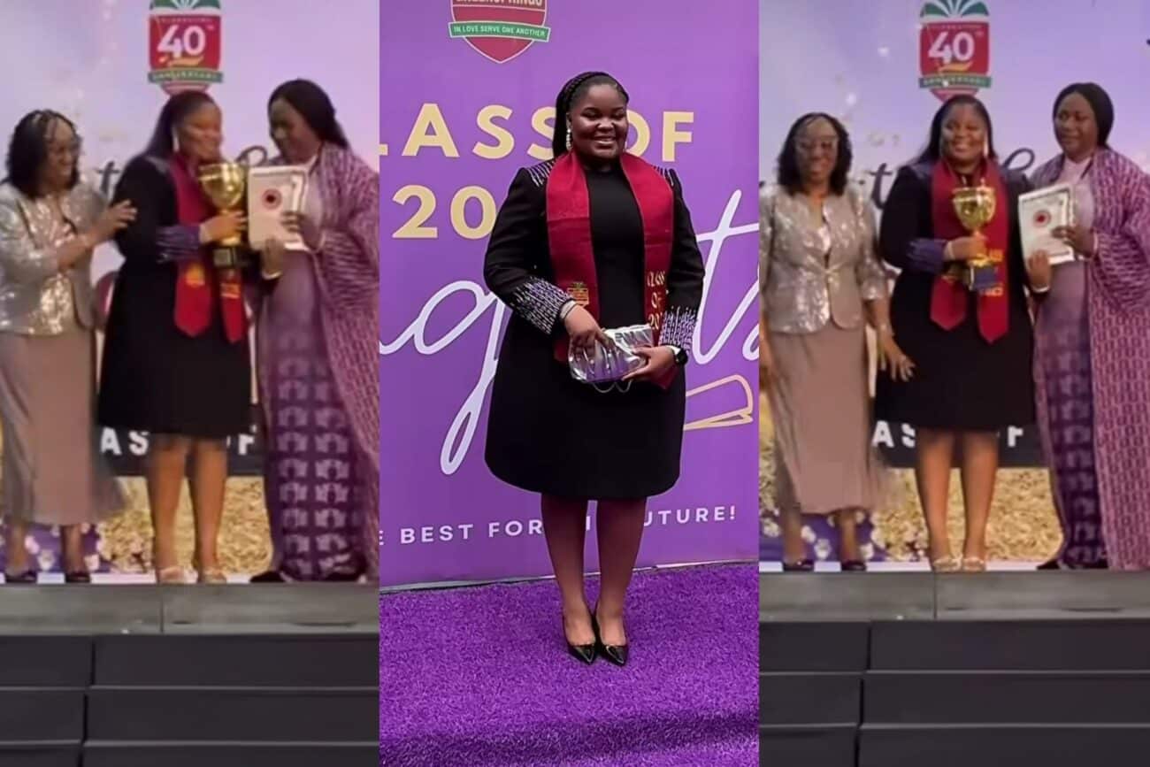 Bisola Aiyeola daughter graduates from Secondary school