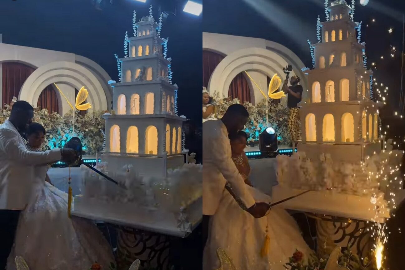 Ruby Ojiakor shows off her massive wedding cake