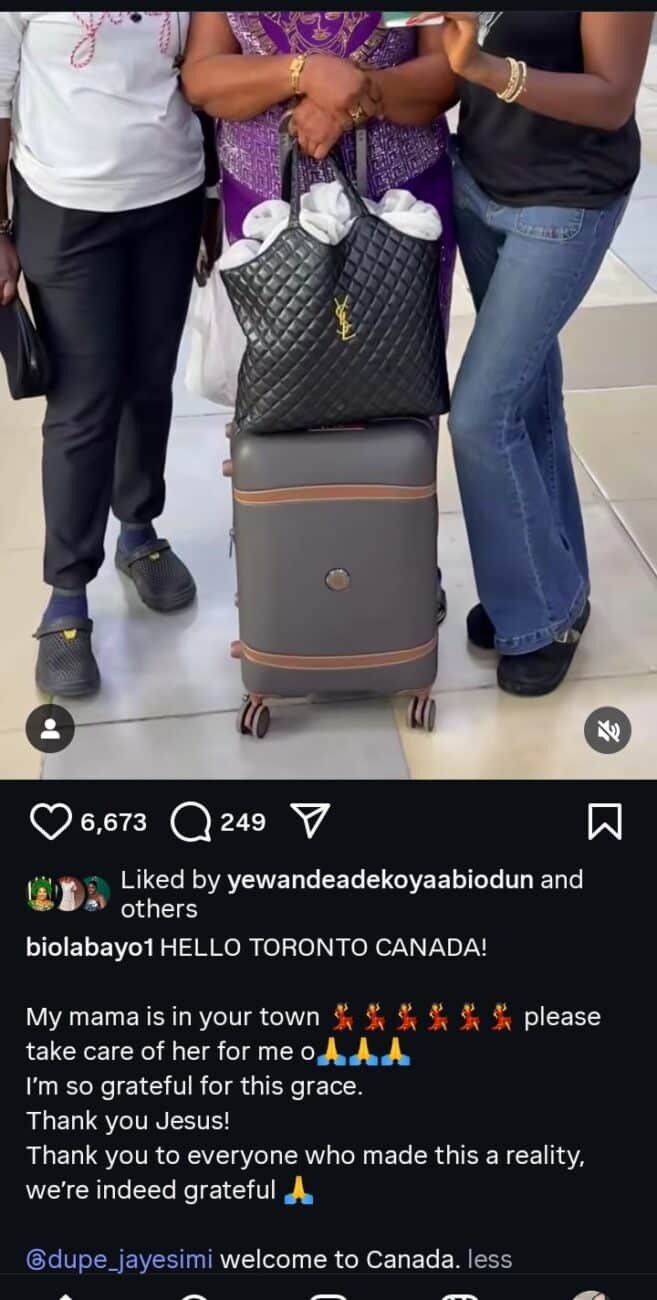 Biola Bayo excited as Dupe Jayesimi goes to Canada